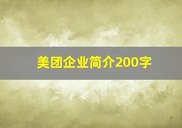 美团企业简介200字