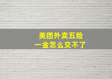 美团外卖五险一金怎么交不了