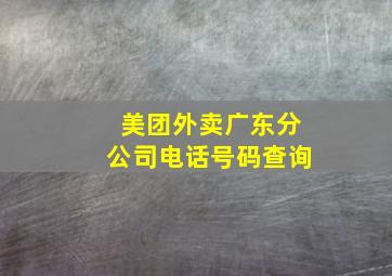 美团外卖广东分公司电话号码查询