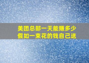 美团总部一天能赚多少假如一束花的钱自己送