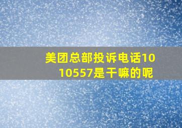 美团总部投诉电话1010557是干嘛的呢