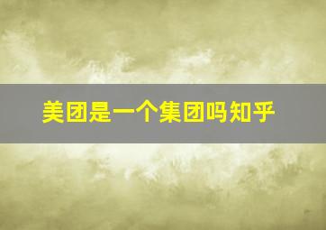 美团是一个集团吗知乎