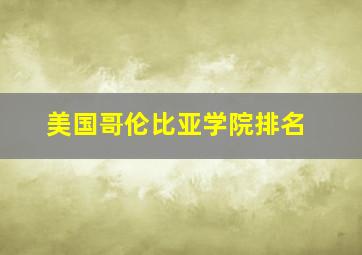 美国哥伦比亚学院排名