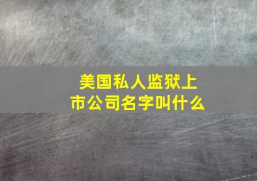 美国私人监狱上市公司名字叫什么