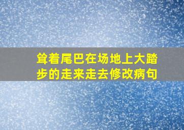 耸着尾巴在场地上大踏步的走来走去修改病句