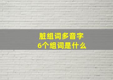 脏组词多音字6个组词是什么