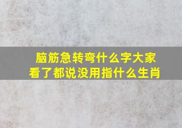 脑筋急转弯什么字大家看了都说没用指什么生肖