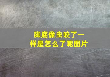 脚底像虫咬了一样是怎么了呢图片