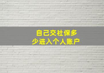 自己交社保多少进入个人账户