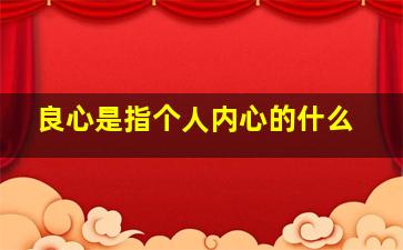 良心是指个人内心的什么