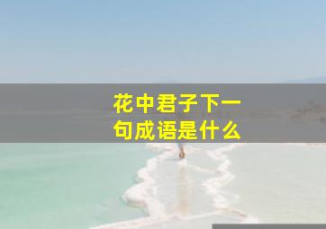 花中君子下一句成语是什么