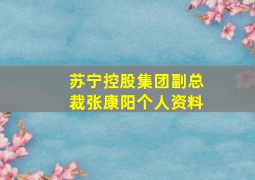 苏宁控股集团副总裁张康阳个人资料