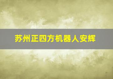 苏州正四方机器人安辉