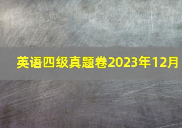 英语四级真题卷2023年12月