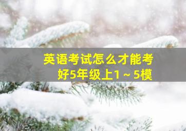 英语考试怎么才能考好5年级上1～5模