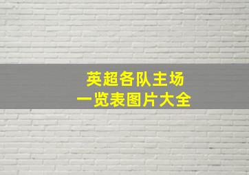 英超各队主场一览表图片大全