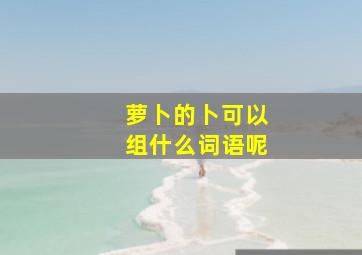 萝卜的卜可以组什么词语呢