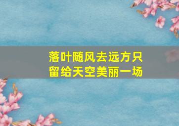 落叶随风去远方只留给天空美丽一场