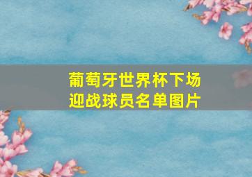 葡萄牙世界杯下场迎战球员名单图片