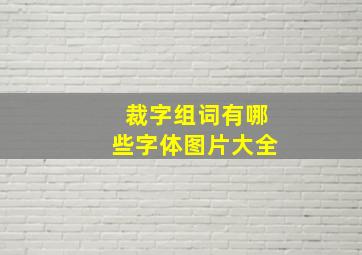 裁字组词有哪些字体图片大全