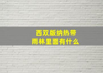 西双版纳热带雨林里面有什么