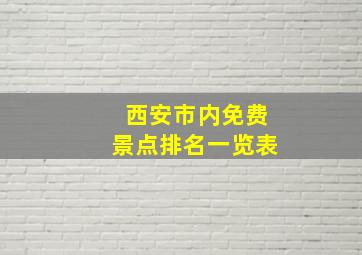 西安市内免费景点排名一览表