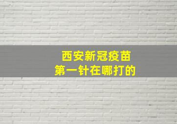 西安新冠疫苗第一针在哪打的