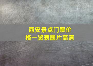 西安景点门票价格一览表图片高清