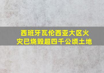 西班牙瓦伦西亚大区火灾已烧毁超四千公顷土地