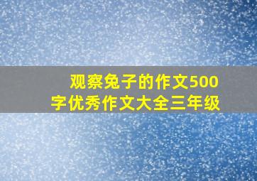 观察兔子的作文500字优秀作文大全三年级