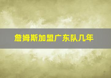 詹姆斯加盟广东队几年