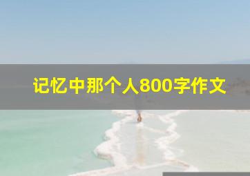 记忆中那个人800字作文