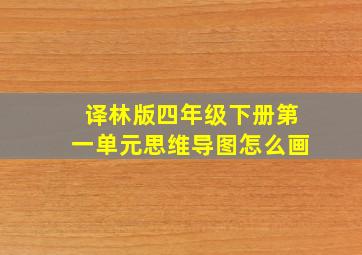 译林版四年级下册第一单元思维导图怎么画