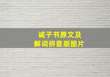 诫子书原文及解词拼音版图片