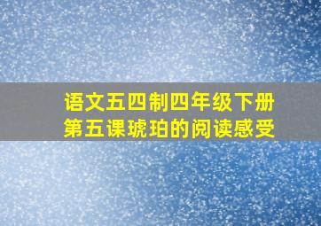 语文五四制四年级下册第五课琥珀的阅读感受