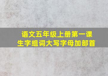 语文五年级上册第一课生字组词大写字母加部首