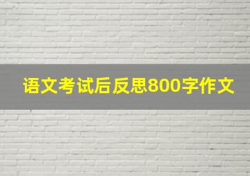 语文考试后反思800字作文