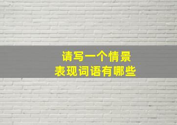 请写一个情景表现词语有哪些