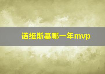 诺维斯基哪一年mvp