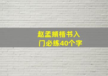 赵孟頫楷书入门必练40个字