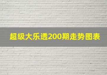 超级大乐透200期走势图表