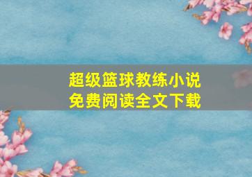 超级篮球教练小说免费阅读全文下载