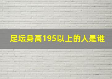 足坛身高195以上的人是谁