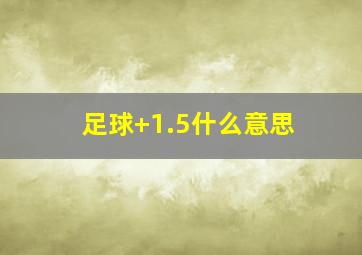 足球+1.5什么意思