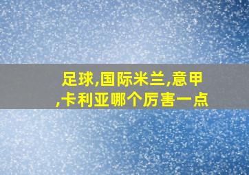 足球,国际米兰,意甲,卡利亚哪个厉害一点