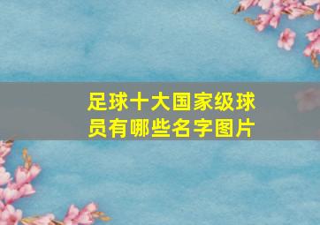 足球十大国家级球员有哪些名字图片