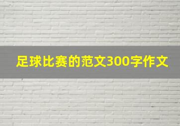 足球比赛的范文300字作文