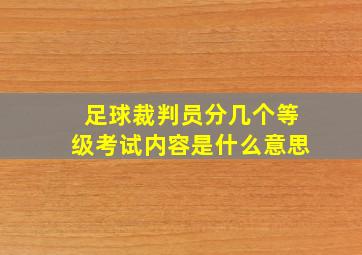 足球裁判员分几个等级考试内容是什么意思