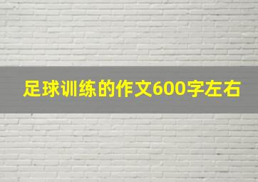 足球训练的作文600字左右