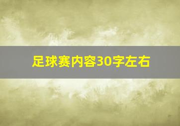 足球赛内容30字左右